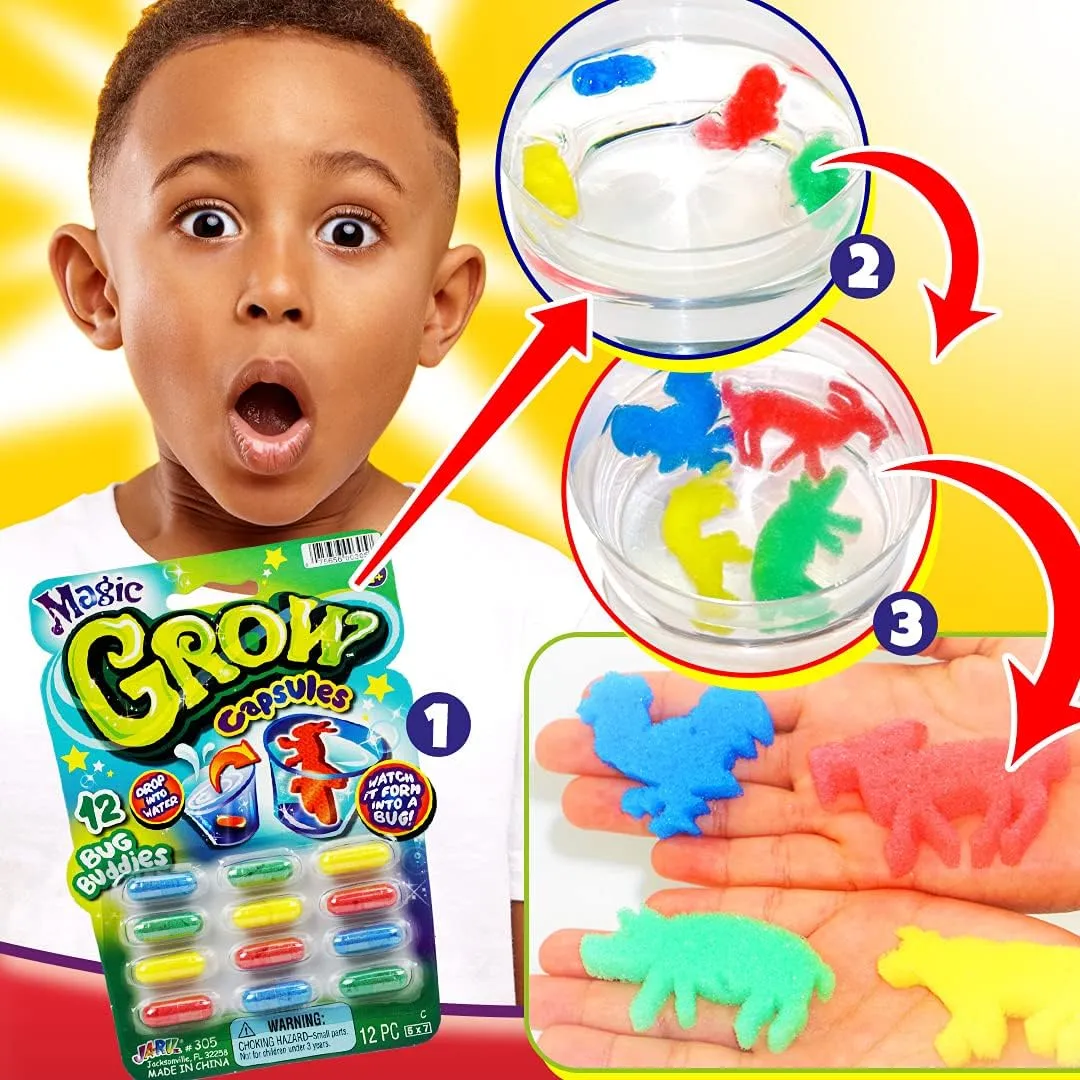 JA-RU Magic Grow Capsules (24 Pack) Water Growing Toys. Sea Creatures, Farm Animals, Zoo & Car. Expanding Foam Bath Toy for Kids. Party Favors, Fun Stocking Stuffers & Goodie Bags 305-24s