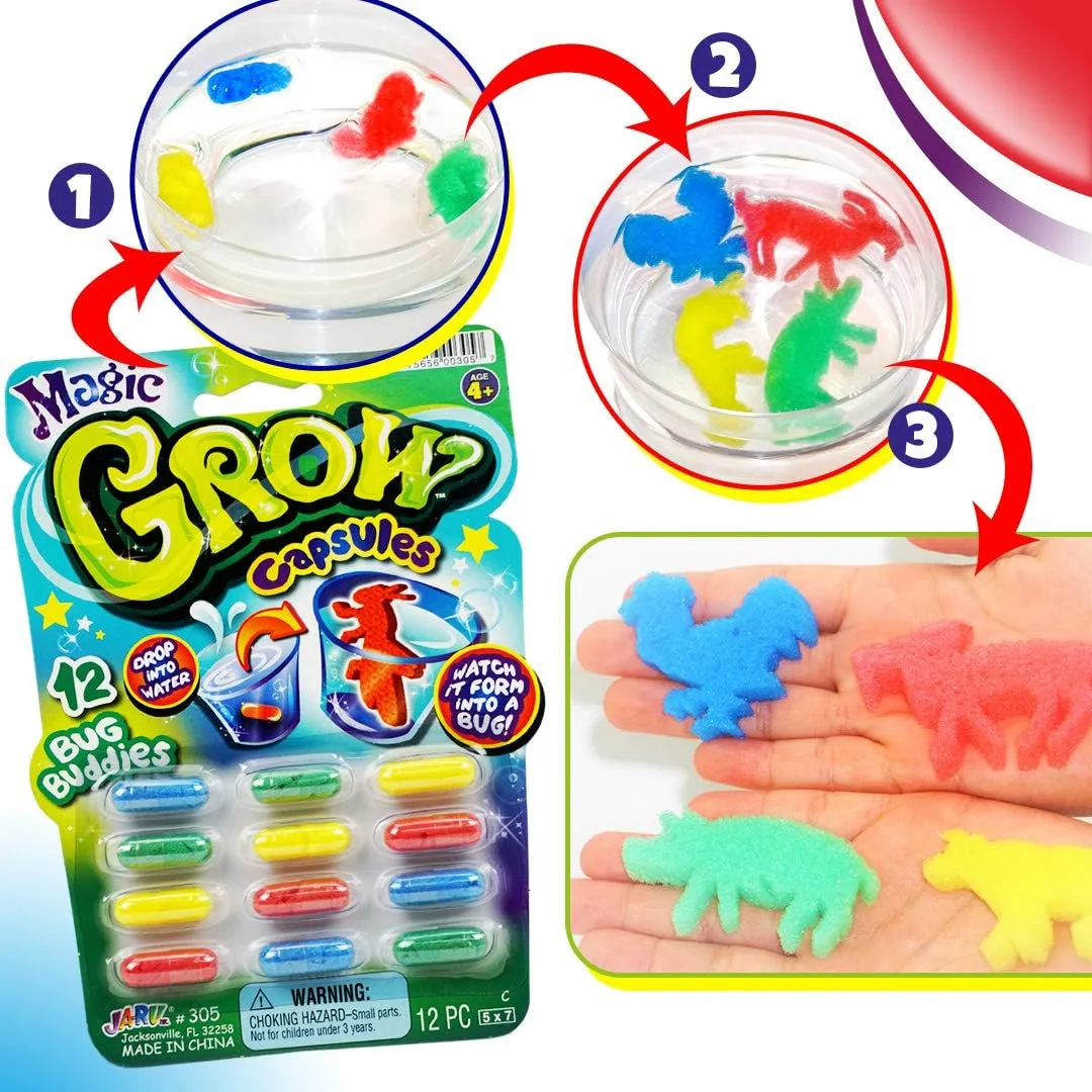 JA-RU Magic Grow Capsules (24 Pack) Water Growing Toys. Sea Creatures, Farm Animals, Zoo & Car. Expanding Foam Bath Toy for Kids. Party Favors, Fun Stocking Stuffers & Goodie Bags 305-24s