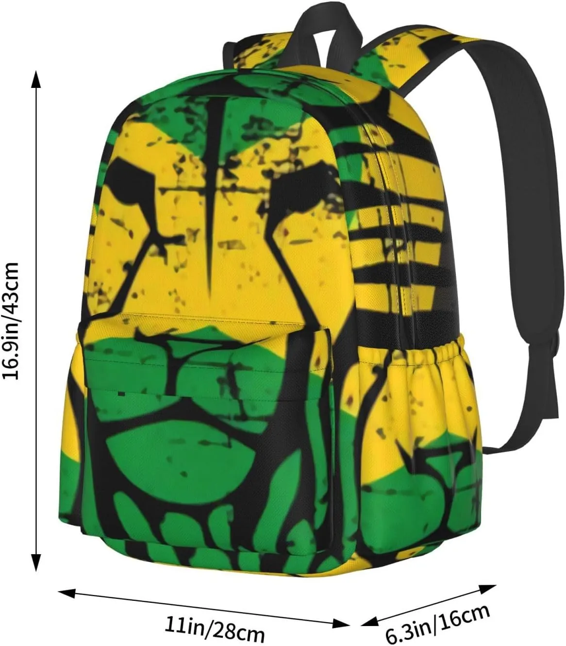 Jamaican Flag Rasta Lion Head Unisex Backpacks 15in Laptop Backpack Multipurpose Double Shoulder Bag For Men Women Gifts