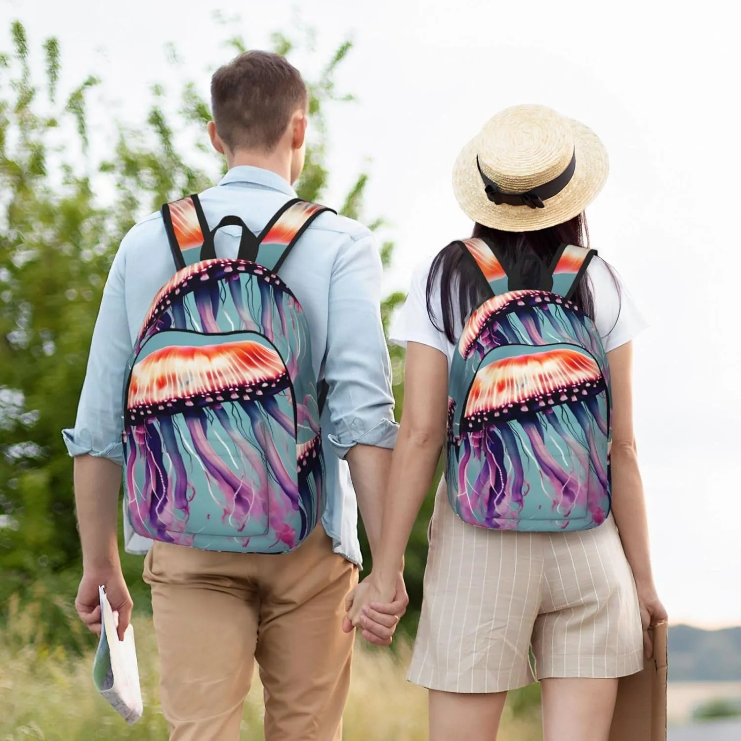 Jellyfish print Backpack Travel Backpacks for Women Men College Backpack Computer Bag for Travel