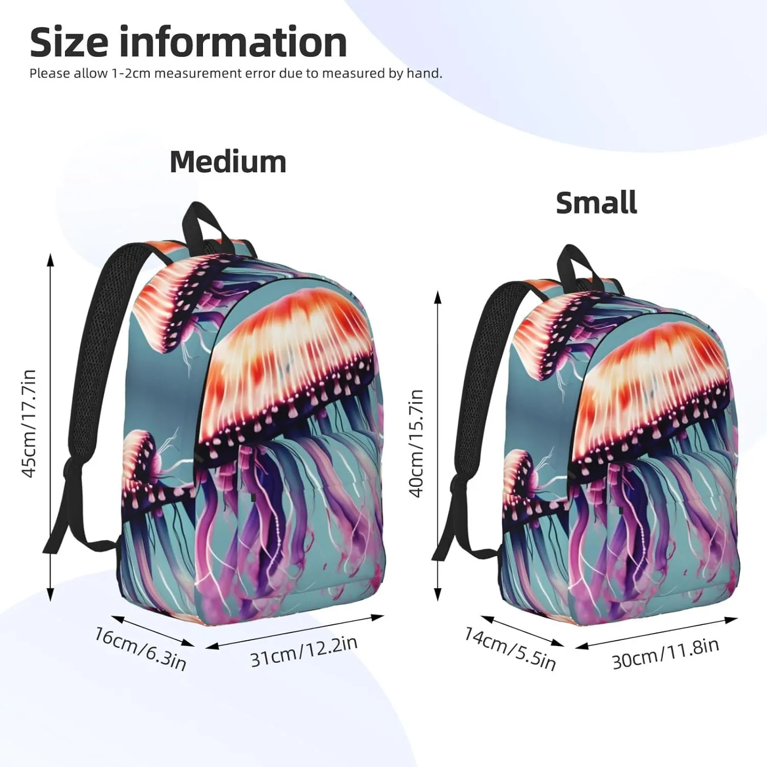 Jellyfish print Backpack Travel Backpacks for Women Men College Backpack Computer Bag for Travel