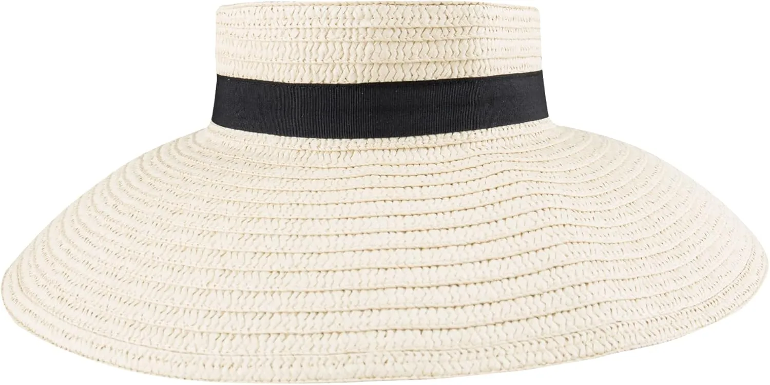 Jessica Simpson Women's Packable Straw Visor Hat