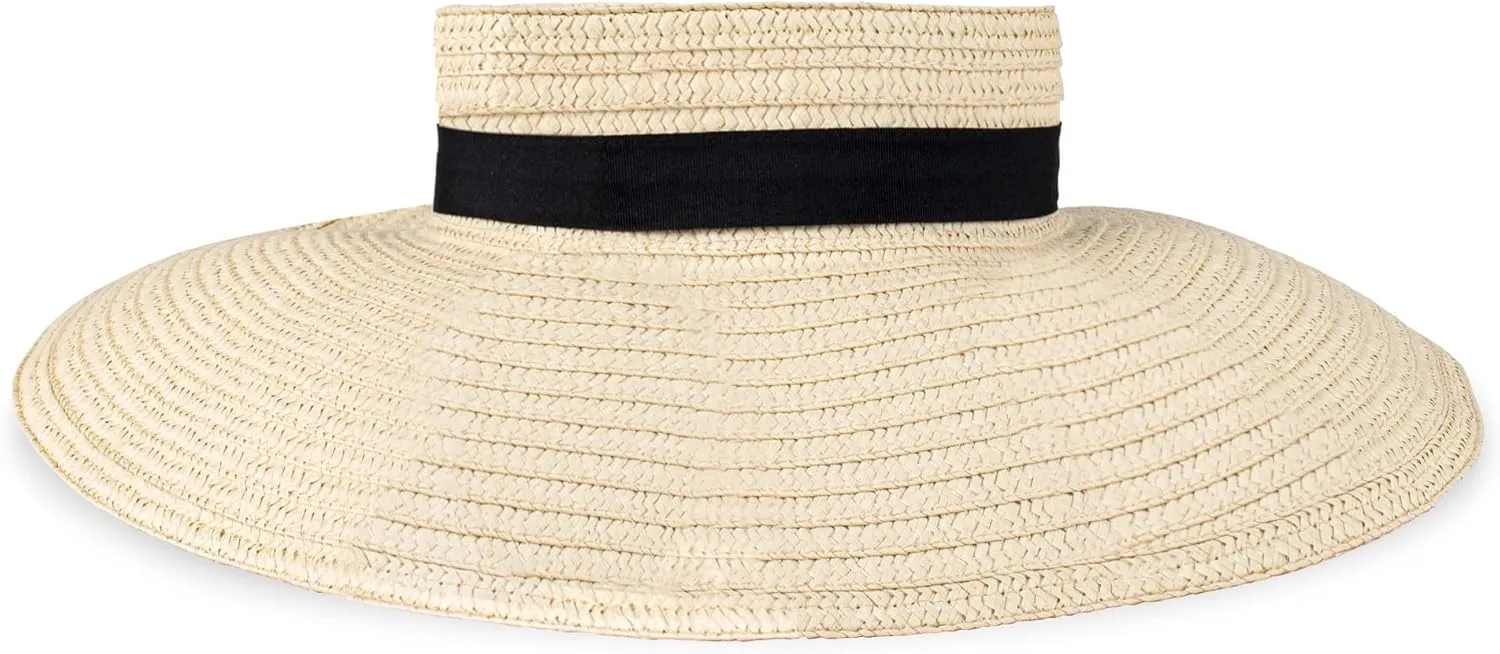 Jessica Simpson Women's Packable Straw Visor Hat