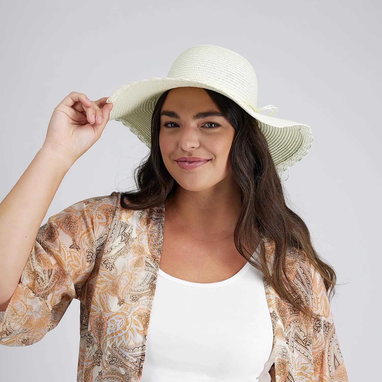 Jessica Simpson Women's Wide Brim Straw Hat