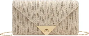 jessie Straw Clutch Purse for Women Summer Woven Beach Bag Rattan Crossbody Evening Purses Vacation Handbags for Party