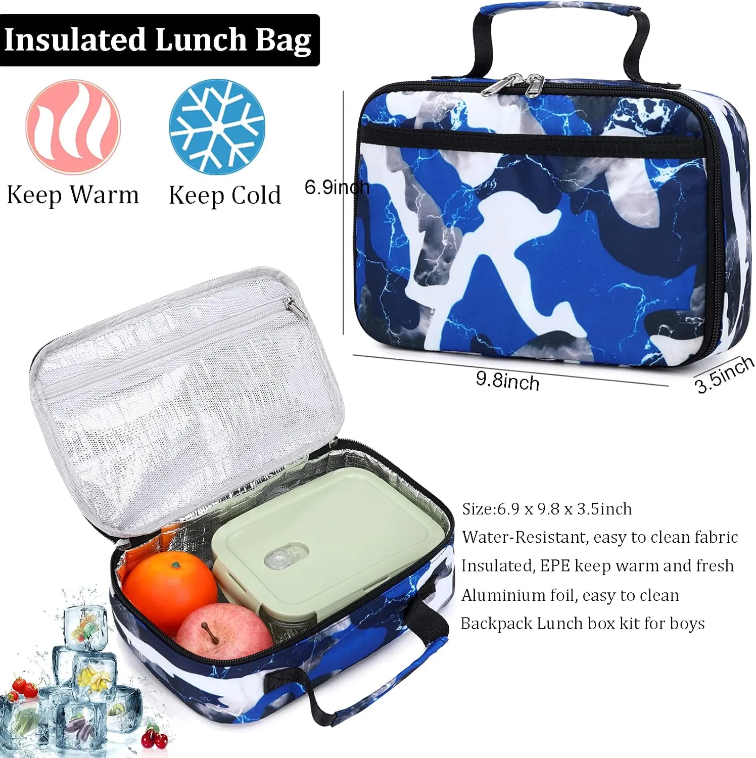 JIANYA Kids Backpack Boy/Girl Backpacks for School with Lunch Box Elementary Back Pack Bookbags for Boy/Girl