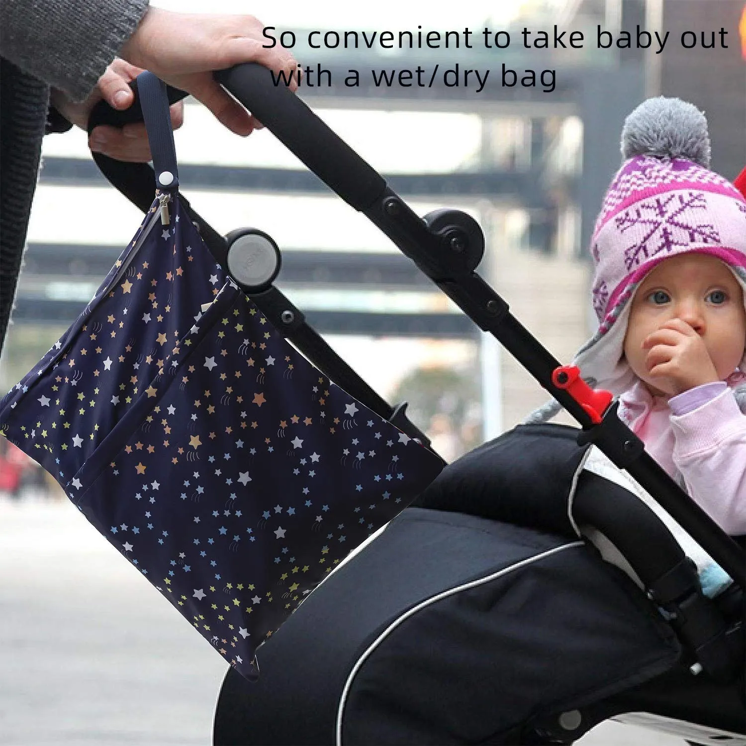 Joyo roy 3pcs Baby Wet Bag for Cloth Diapers Waterproof Wet Dry Bags for Breast Pump Parts, Swimsuit, Pool, Dirty Clothes Reusable 2 Zipper Pouches for Organization 12in*14.5in Waterproof Travel Bag
