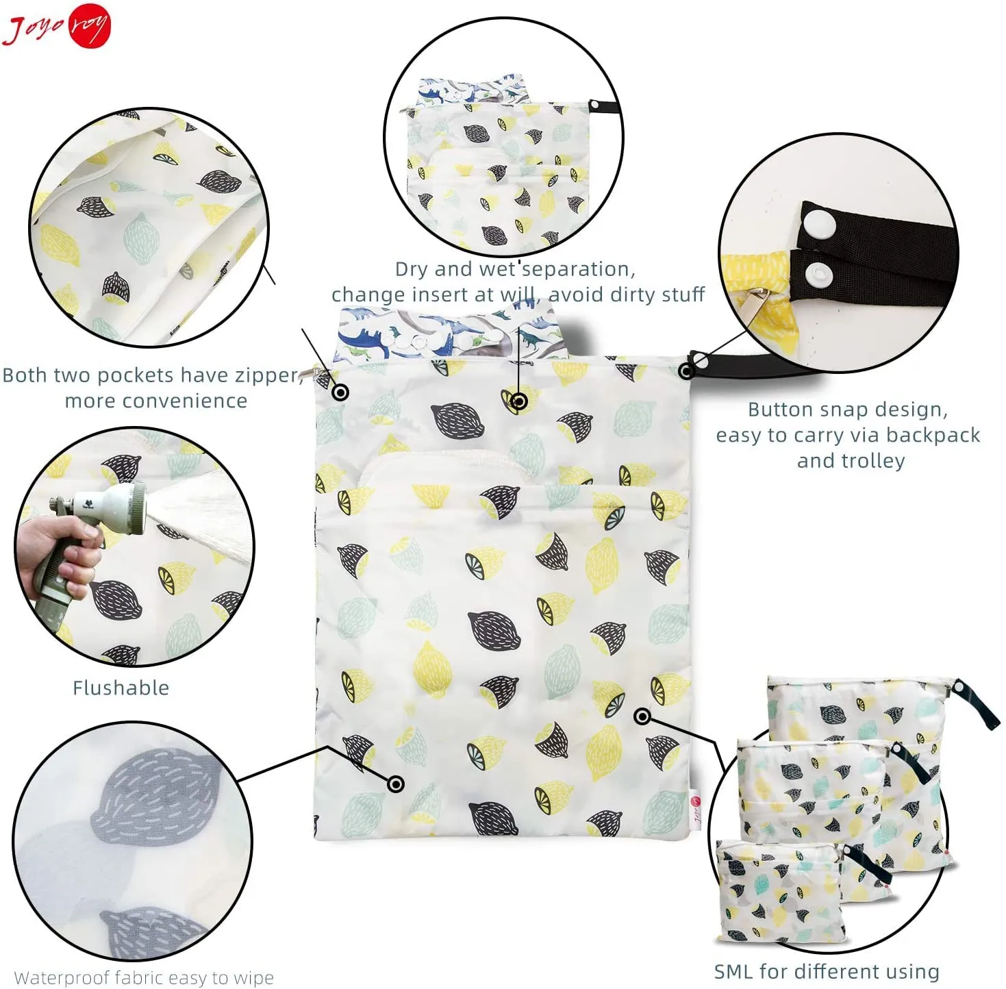 Joyo roy Diaper Wet Bags Baby Wet Bag Wet Dry Bag Wet Bag For Cloth Diapers Wet Bags For Breast Pump Bag Wet Bag Wet Dry Bag For Breast Pump Parts Wet Bag For Swimsuit Cloth Diaper Bag