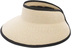 Joywant Sun Visor Hats for Women, Women's Summer Ponytail Foldable Straw Beach Hat with UPF 50 