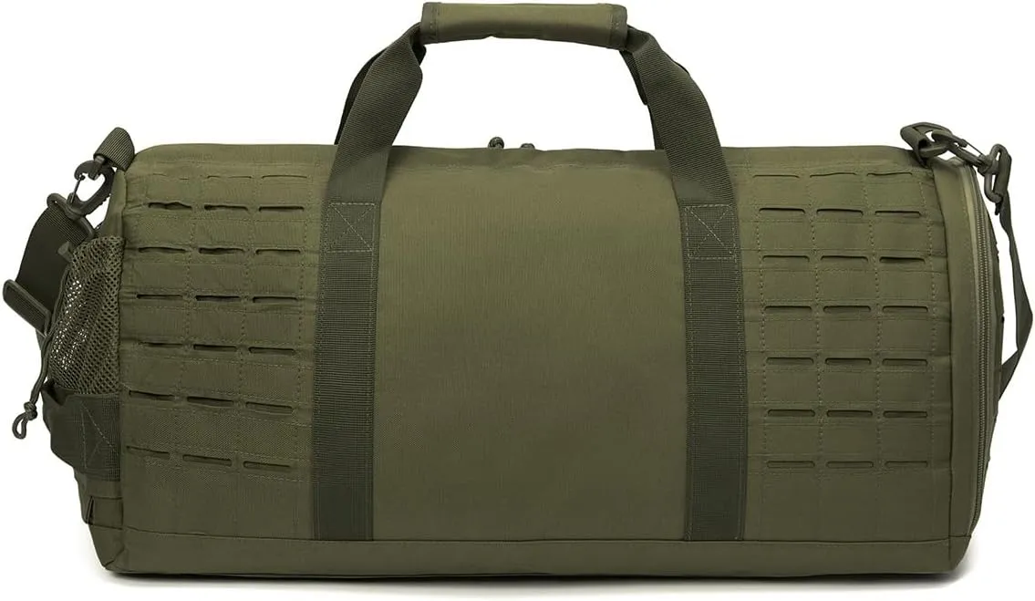 Jungle Leopard 40L Sport Hunting Bag Military Tactical Fitness Hiking Duffle Bag Training Range Bag with Shoes Pocket(HB-BL67-BK)