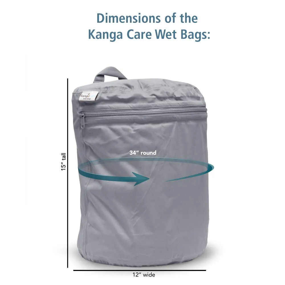 Kanga Care Wet Bag Seam Sealed Waterproof 3D Dimensional for Baby Cloth Diapers, Travel, Beach, Pool, Gym, Swim | Clover