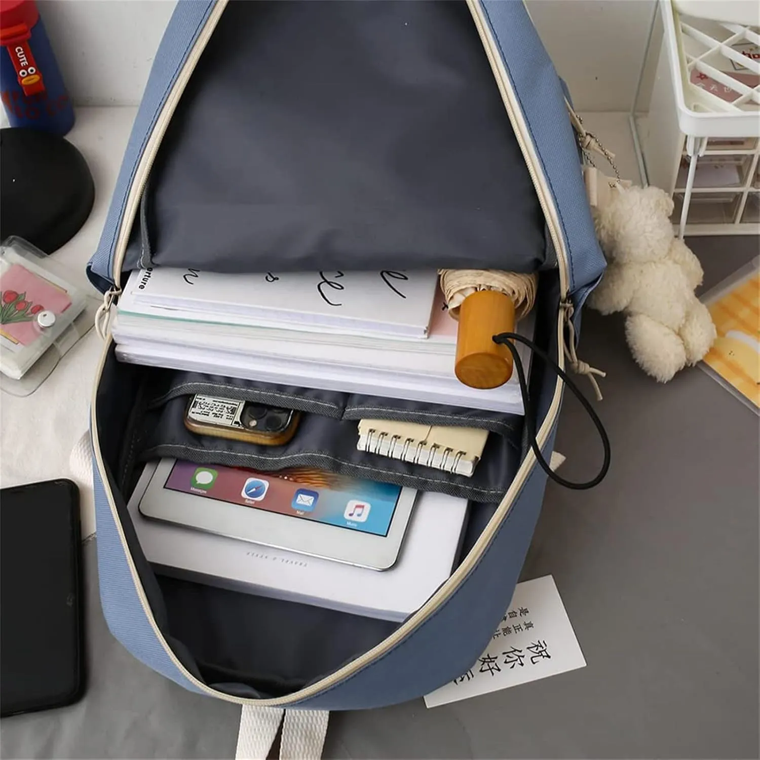 KAWAII Backpack SET 5 Pcs School Backpack Cute Aesthetic BackpackSet Aesthetic School Bags Cute Bookbag