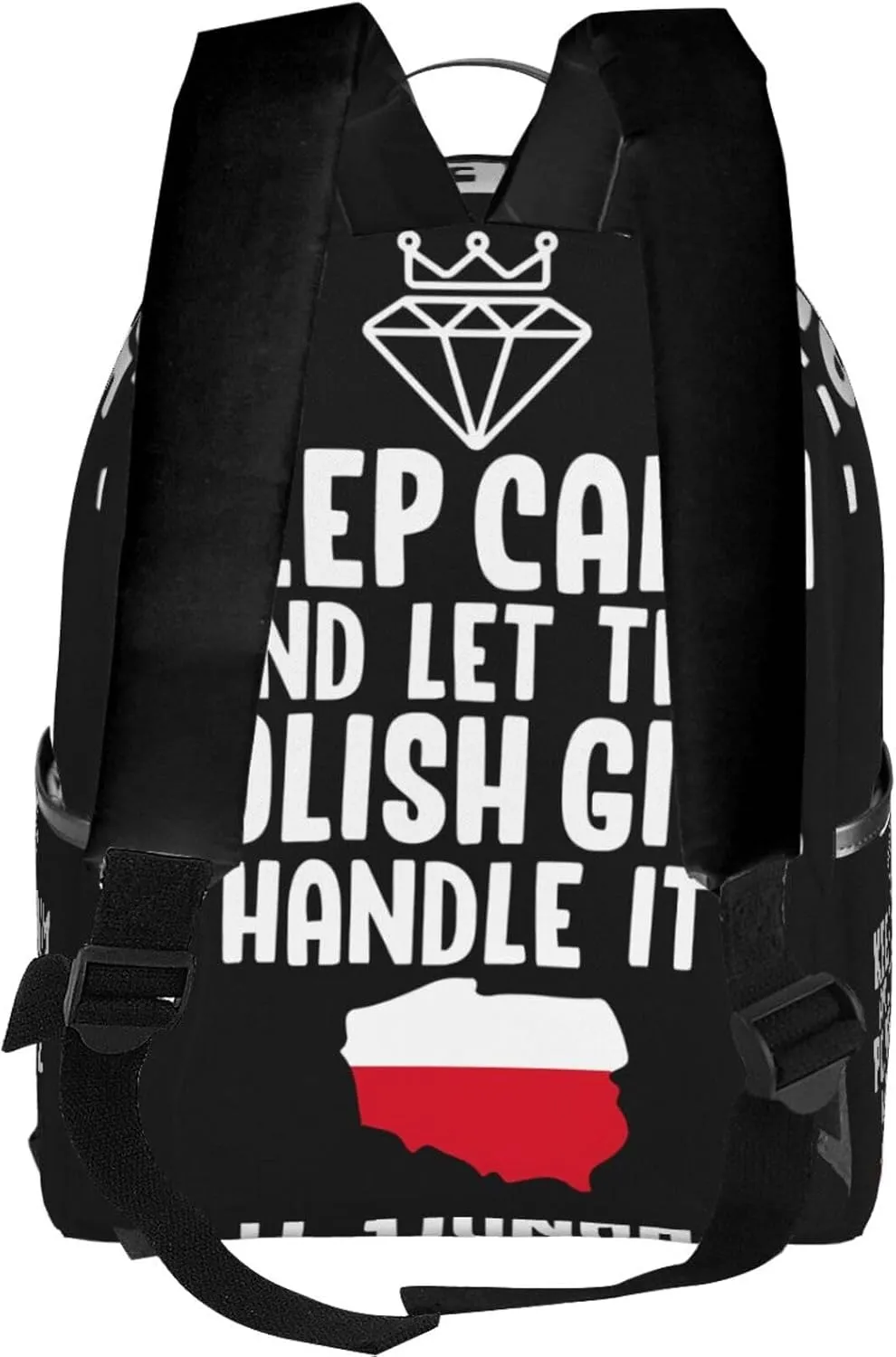 Keep Calm And Let The Polish Women Handle It Poland slogan Casual Backpacks Travel Backpack Fashion Rucksack Outdoor Daypack Lightweight Bag with Leather Handles for Working Hiking Camping