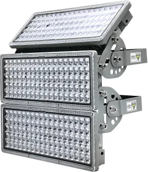 Kekeou 33000LM Stadium Lights Outdoor LED Flood Light 300W 6500K IP67 Waterproof 1500 Watt Equivalent with 3 Adjustable Heads Wider Lighting Angle for Sports Fields and Court