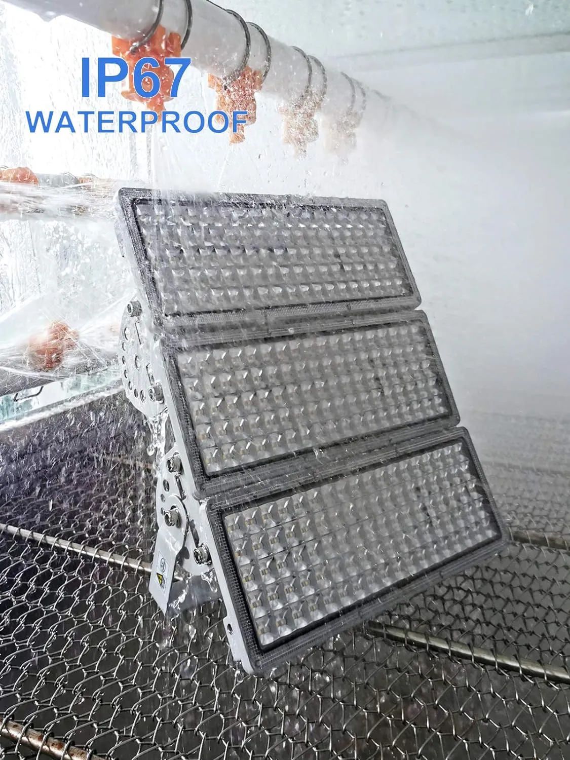 Kekeou 33000LM Stadium Lights Outdoor LED Flood Light 300W 6500K IP67 Waterproof 1500 Watt Equivalent with 3 Adjustable Heads Wider Lighting Angle for Sports Fields and Court