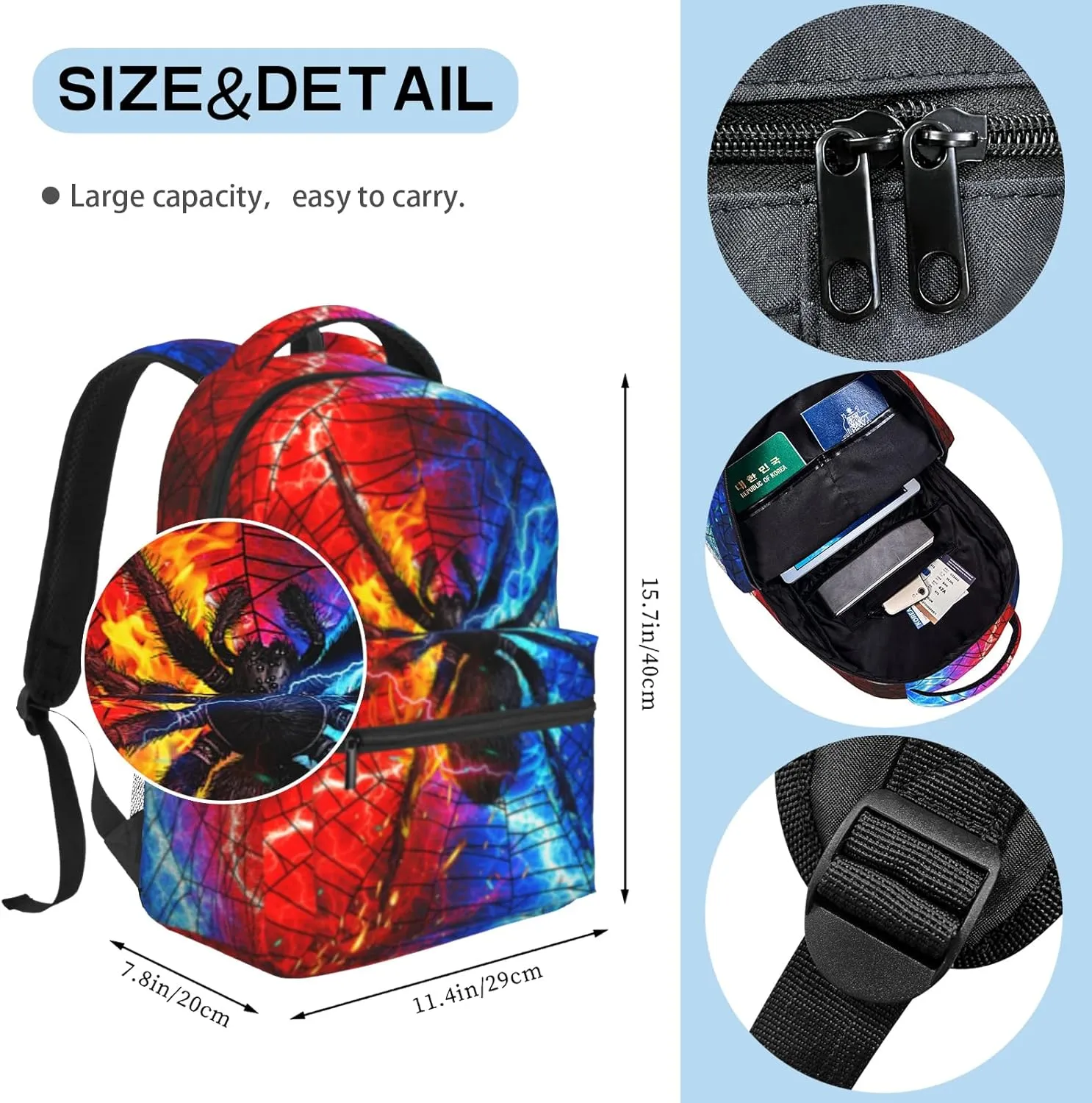 Kids School Backpack Sipder Cartoon Schoolbag Lightweight Waterproof Book Bag for Kids Boys School Bags for Kindergarten Primary Elementary Preschool Back to School Gifts