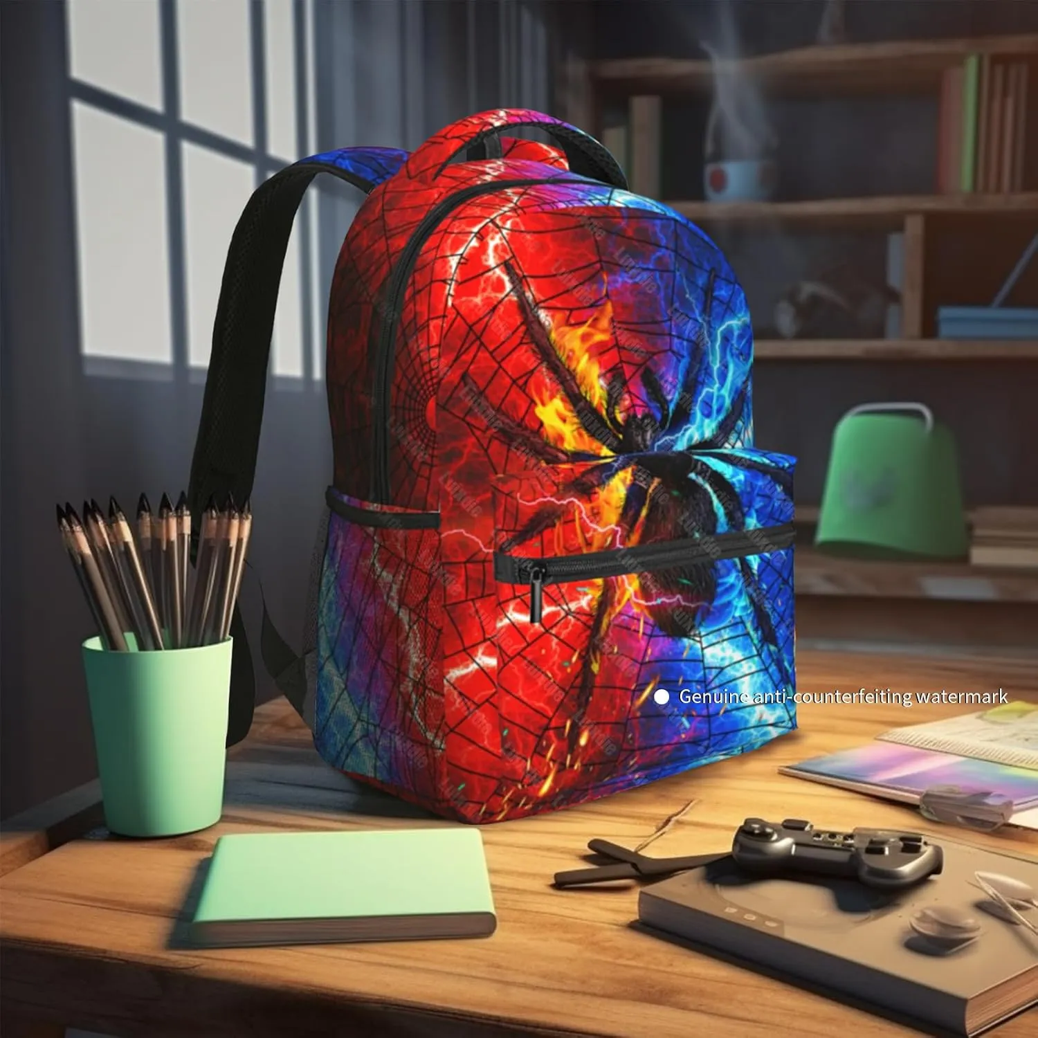 Kids School Backpack Sipder Cartoon Schoolbag Lightweight Waterproof Book Bag for Kids Boys School Bags for Kindergarten Primary Elementary Preschool Back to School Gifts