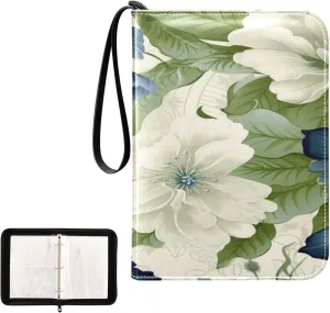 Kigai Colorful Flowers Card Binder 4-Pocket Trading Card Binder Game Card Collection Binder Album Holder with 50 Removable Sleeves Up to 400 Sports Cards