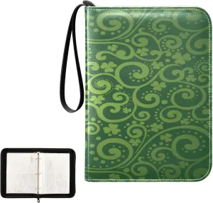 Kigai St. Patrick's Hunter Green Paint Card Binder 4-Pocket Trading Card Binder Game Card Collection Binder Album Holder with 50 Removable Sleeves Up to 400 Sports Cards