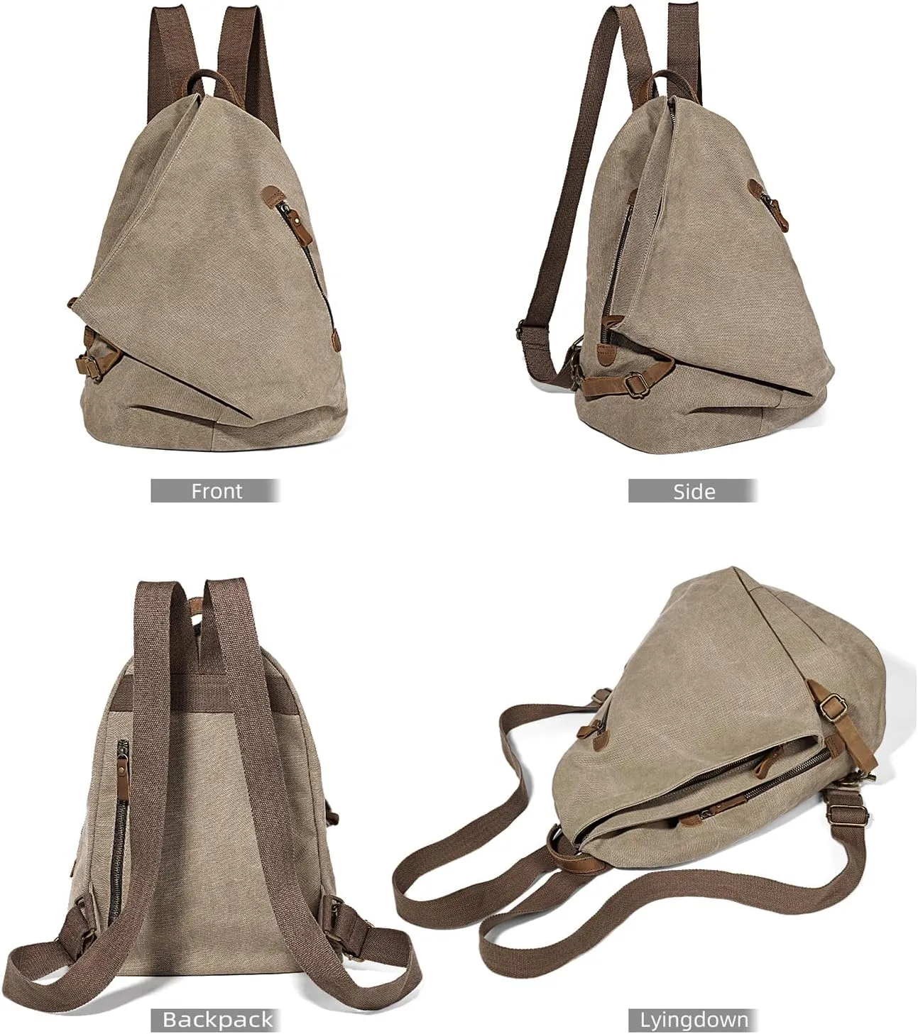 KL928 Canvas Vintage Backpack – Large Casual Daypack Outdoor Travel Rucksack Hiking Backpacks for Men Women