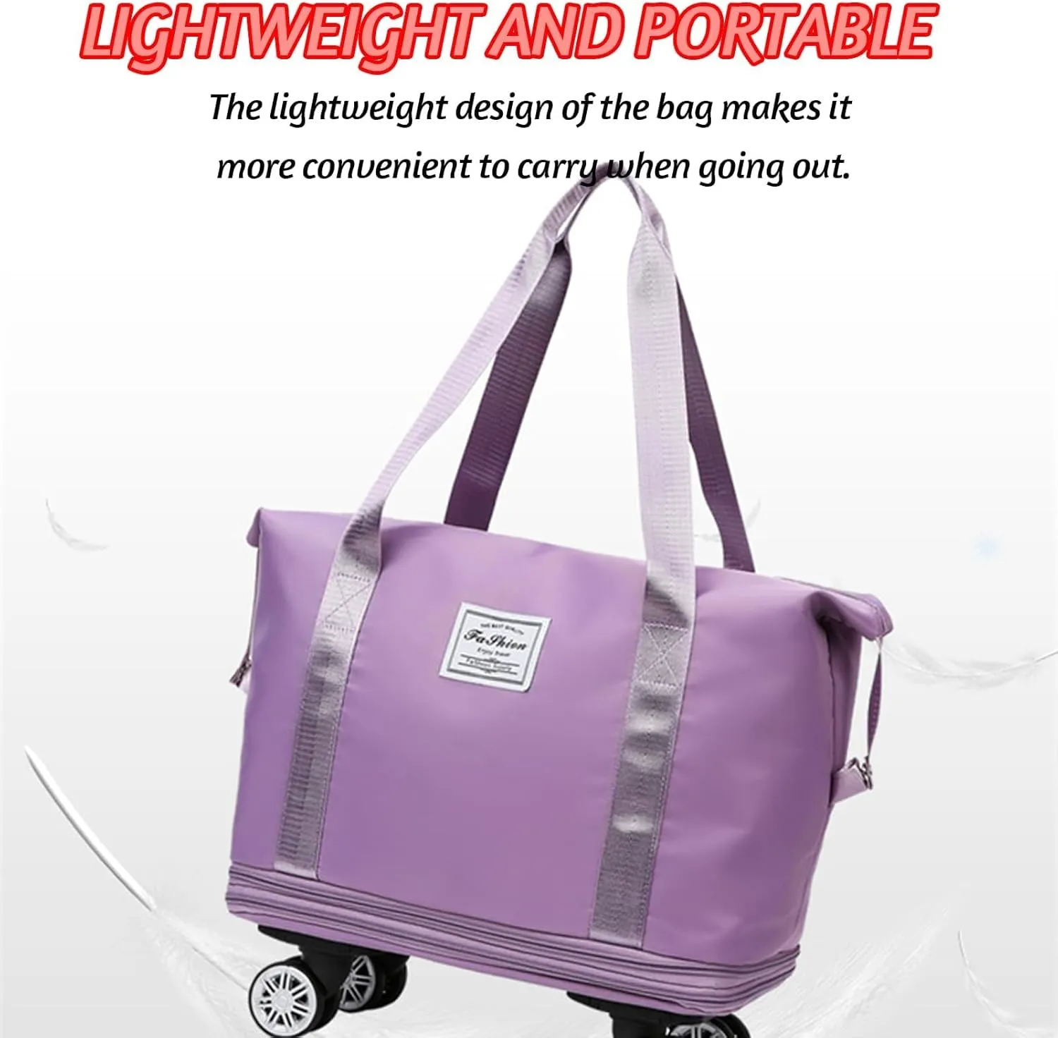 Klarson Expandable Bag with Wheels, Collapsible Luggage with Wheels,Expandable Rolling Duffel Bag (Blue)