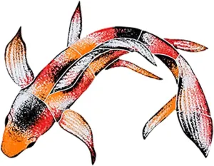 Koi Fish Ceramic Swimming Pool Mosaic (Style A, 7" X 10")