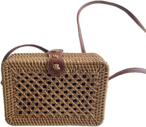 Koolouispoper Rattan Bag Women Round Straw Bags Female Handmade Woven Beach CrossBody Bag Ladies' Circle Bohemia Travel Bag