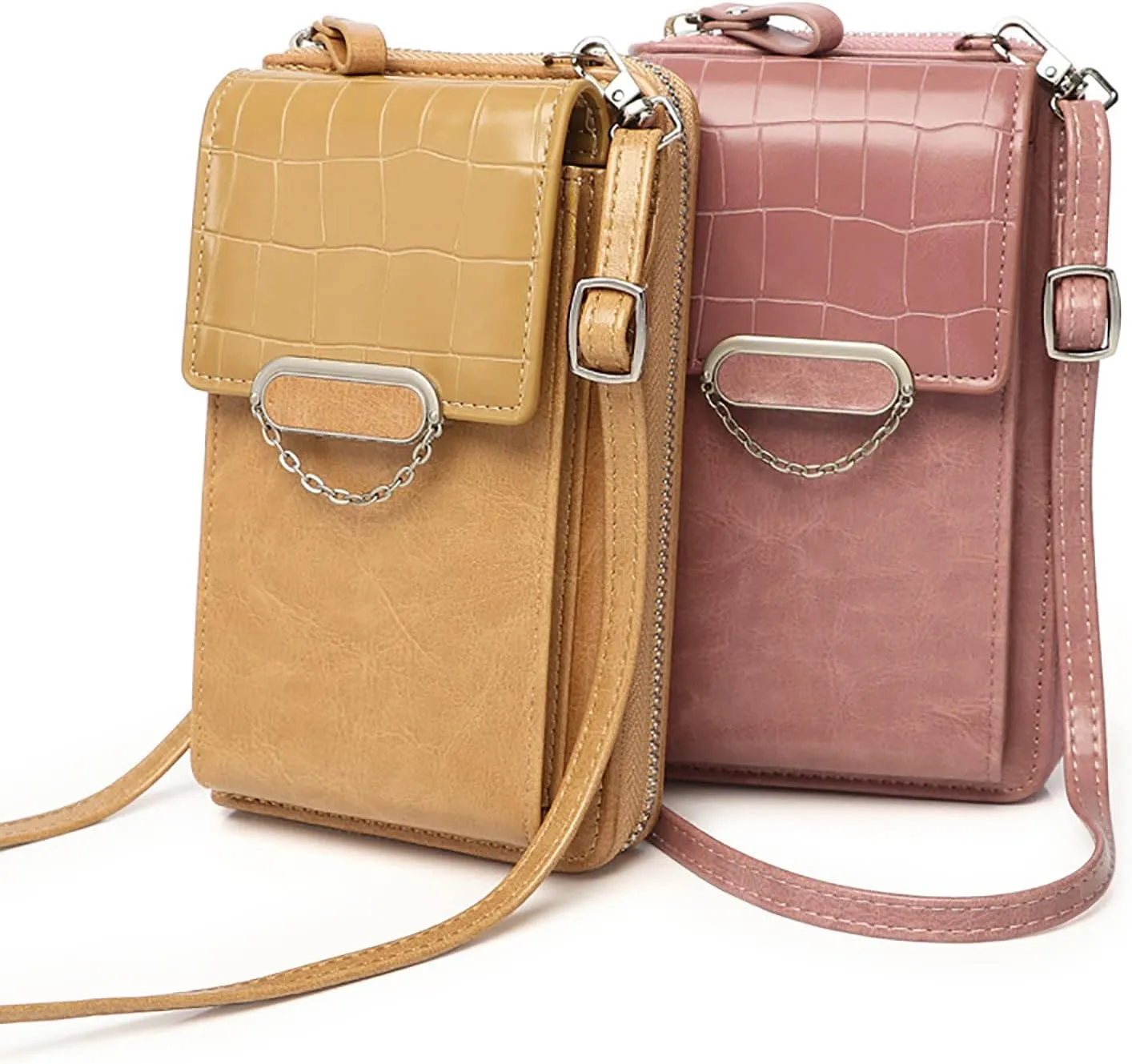 Korean Vertical Women's Functional Large Capacity Single Shoulder Messenger Bag Handbags for Women (Gold, One Size)