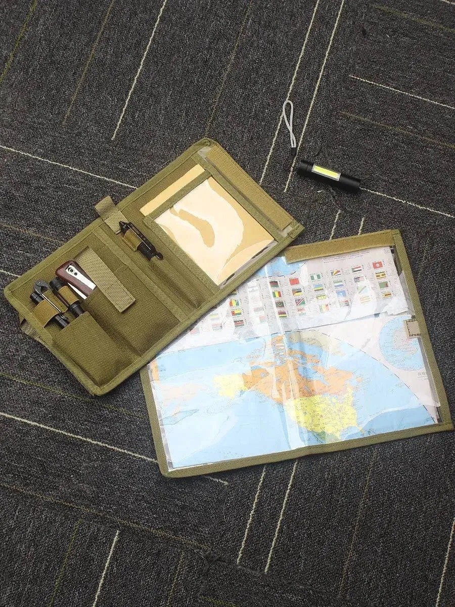 Kosibate Tactical Map Storage Bag - Foldable Sundries Pouch with EDC Tool Pocket