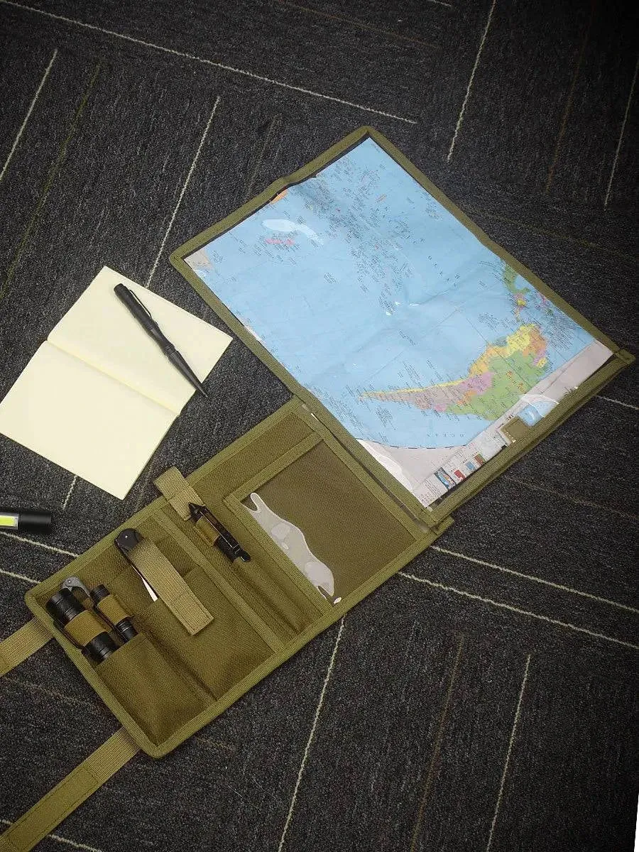 Kosibate Tactical Map Storage Bag - Foldable Sundries Pouch with EDC Tool Pocket