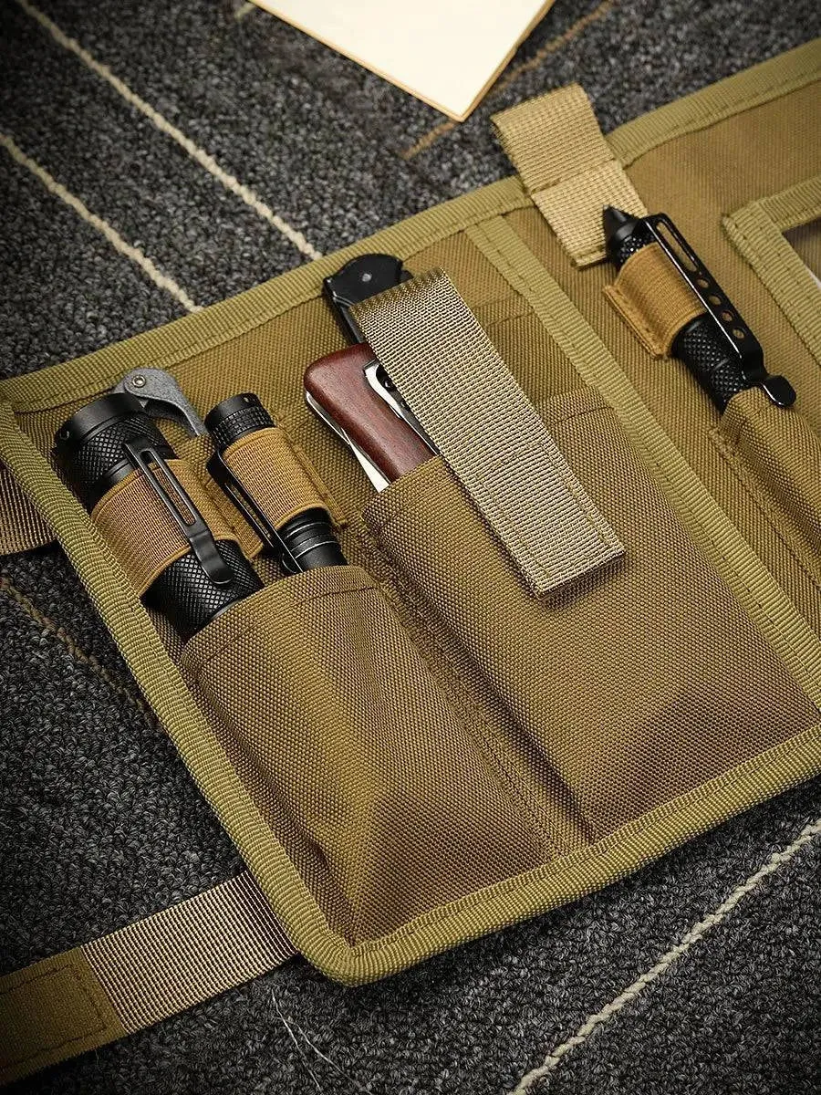 Kosibate Tactical Map Storage Bag - Foldable Sundries Pouch with EDC Tool Pocket