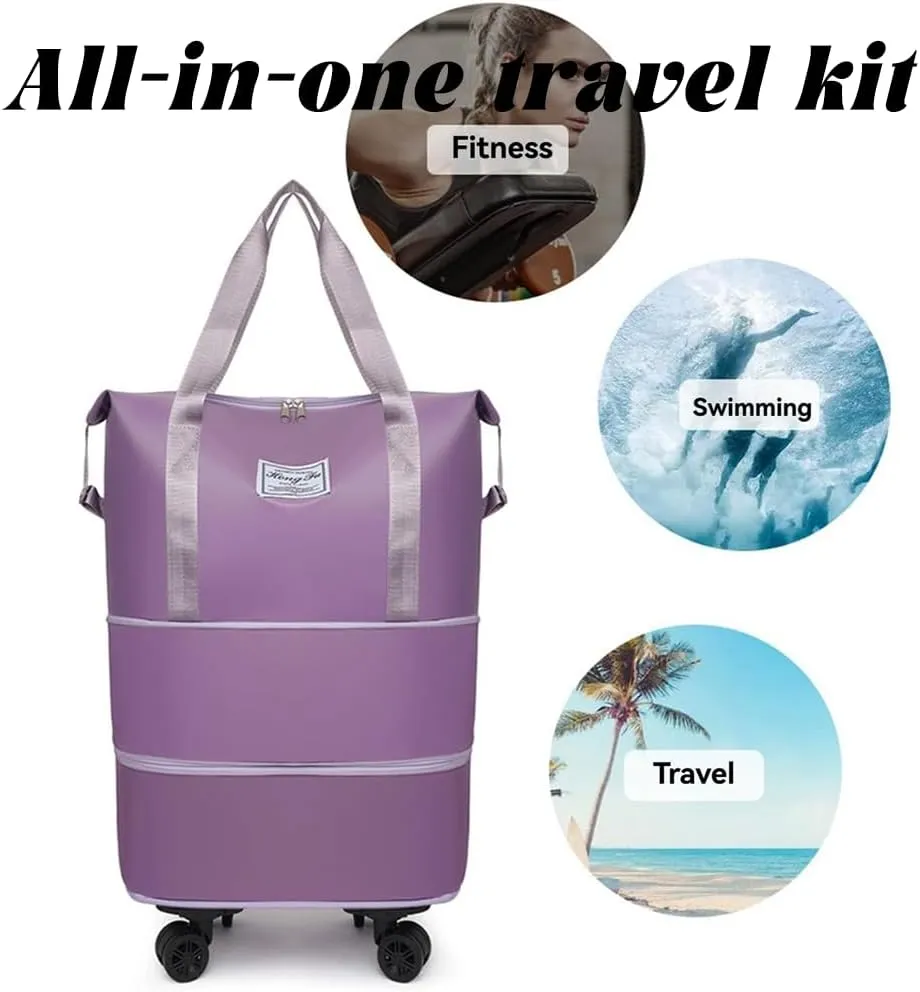 Kulken Travel Bag with Wheels, 2025 New Large Capacity Travel Bag - Universal Wheel Removable, Expandable Foldable (C)