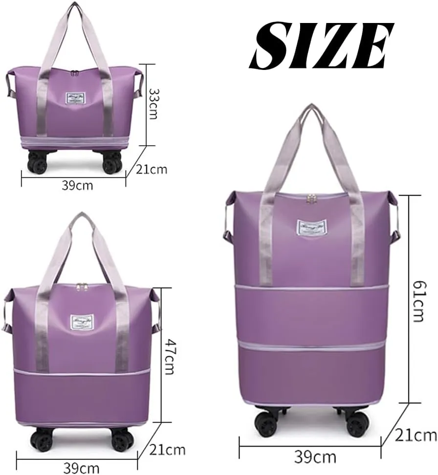 Kulken Travel Bag with Wheels, 2025 New Large Capacity Travel Bag - Universal Wheel Removable, Expandable Foldable (C)