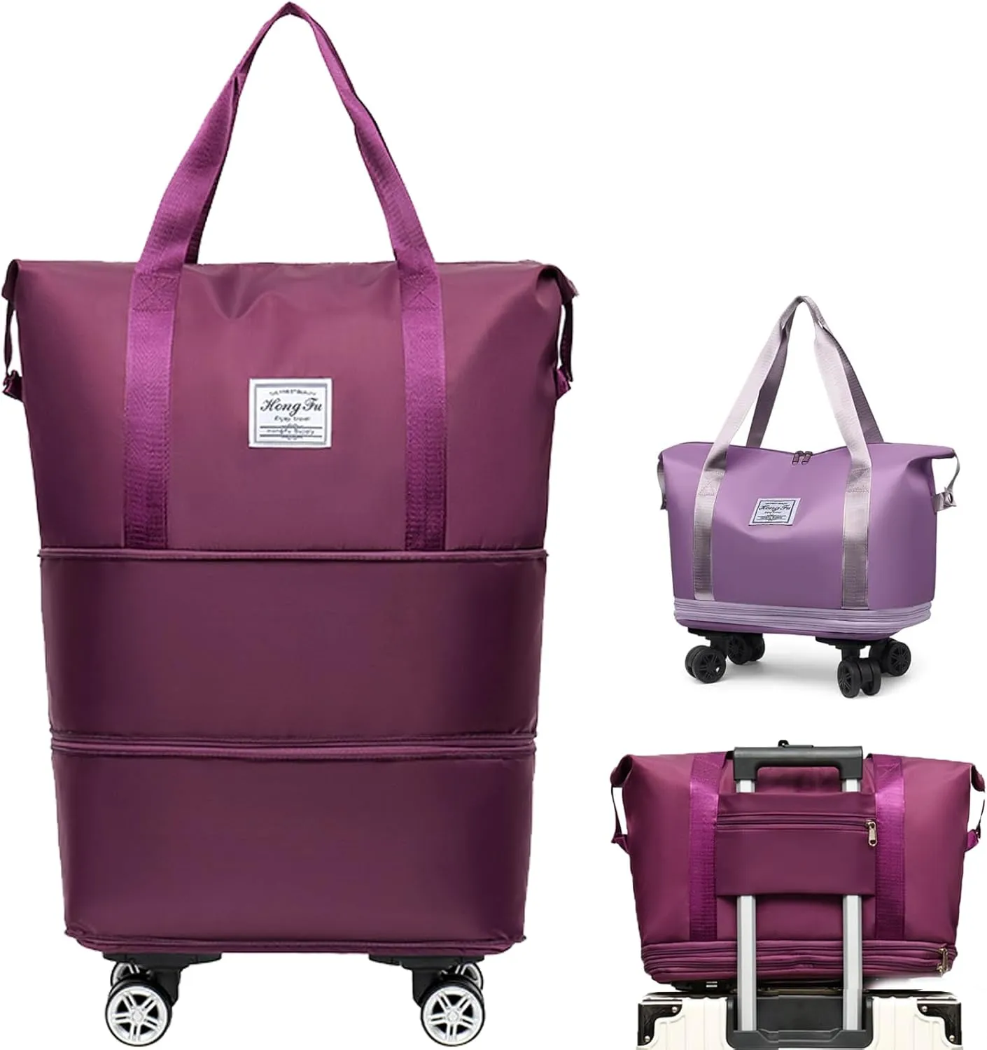 Kulken Travel Bag with Wheels, 2025 New Large Capacity Travel Bag - Universal Wheel Removable, Expandable Foldable (C)