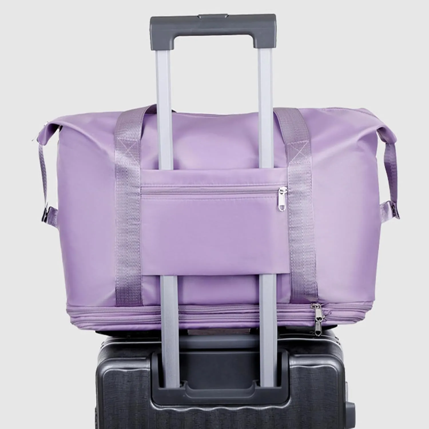 Kulken Travel Bag With Wheels, Expandable Large Capacity 2025 New Travel Bag - Universal Wheel Removable (Purple red)