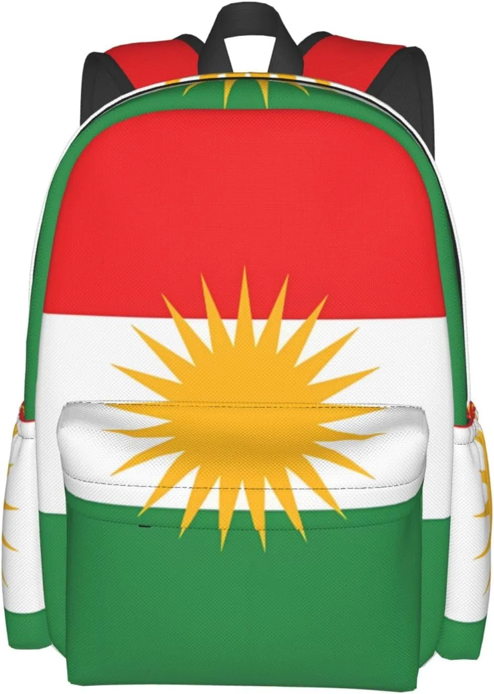 Kurdistan Flag Large Travel Backpack Casual Backpacks Laptop Daypack Working Rucksack Lightweight Back Pack Sports Bag with Adjustable Shoulder Strap