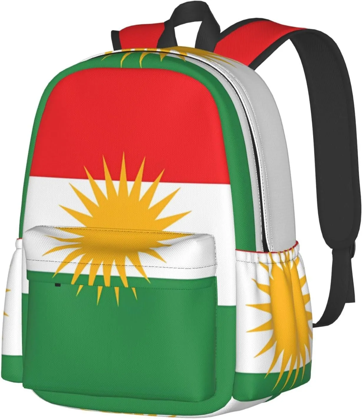 Kurdistan Flag Large Travel Backpack Casual Backpacks Laptop Daypack Working Rucksack Lightweight Back Pack Sports Bag with Adjustable Shoulder Strap