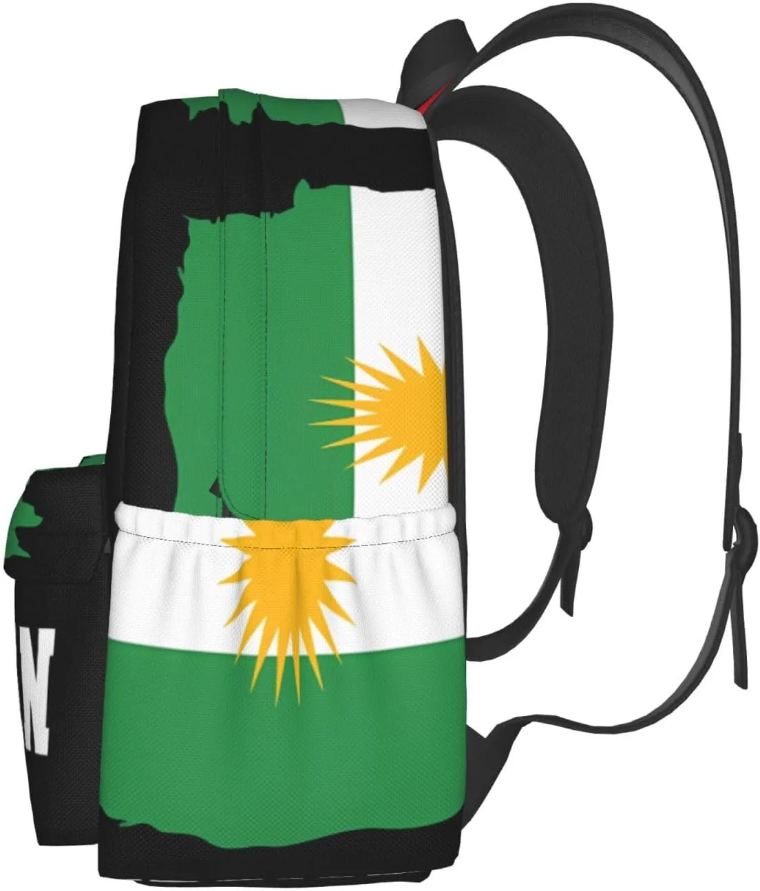 Kurdistan Kurdish Flag Large Travel Backpack Casual Backpacks Laptop Daypack Working Rucksack Lightweight Back Pack Sports Bag with Adjustable Shoulder Strap