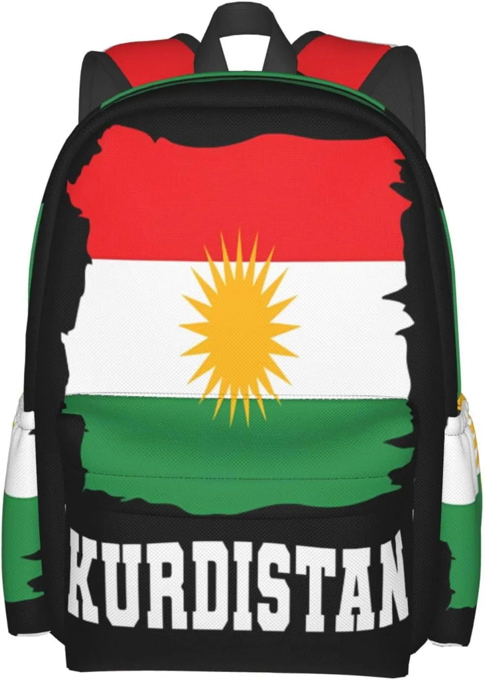 Kurdistan Kurdish Flag Large Travel Backpack Casual Backpacks Laptop Daypack Working Rucksack Lightweight Back Pack Sports Bag with Adjustable Shoulder Strap