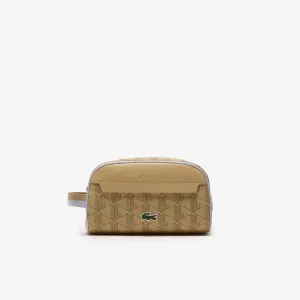 Lacoste Unisex The Blend Grained Texture Vanity Bag, Mono Ochre/Lilac, One SIze