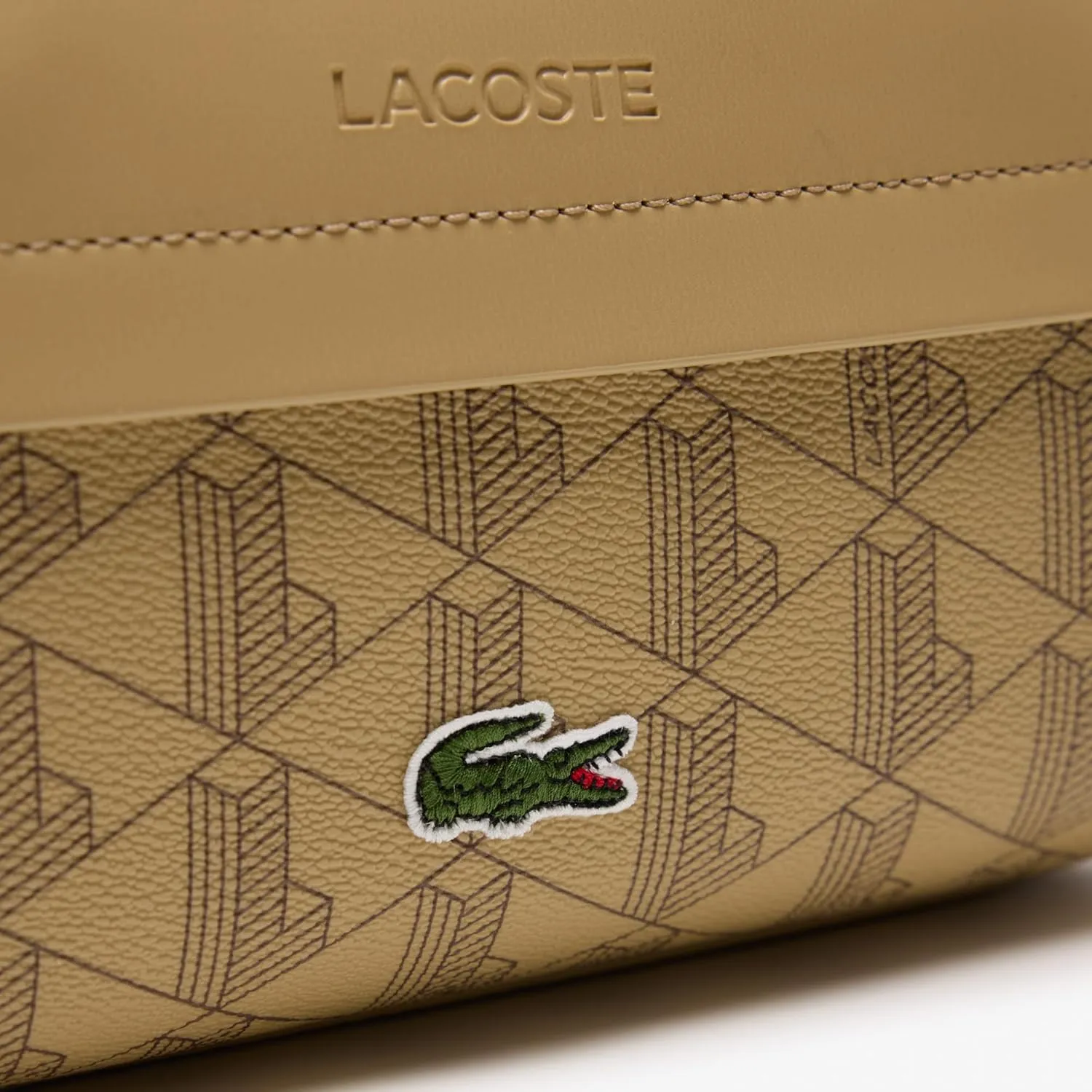 Lacoste Unisex The Blend Grained Texture Vanity Bag, Mono Ochre/Lilac, One SIze