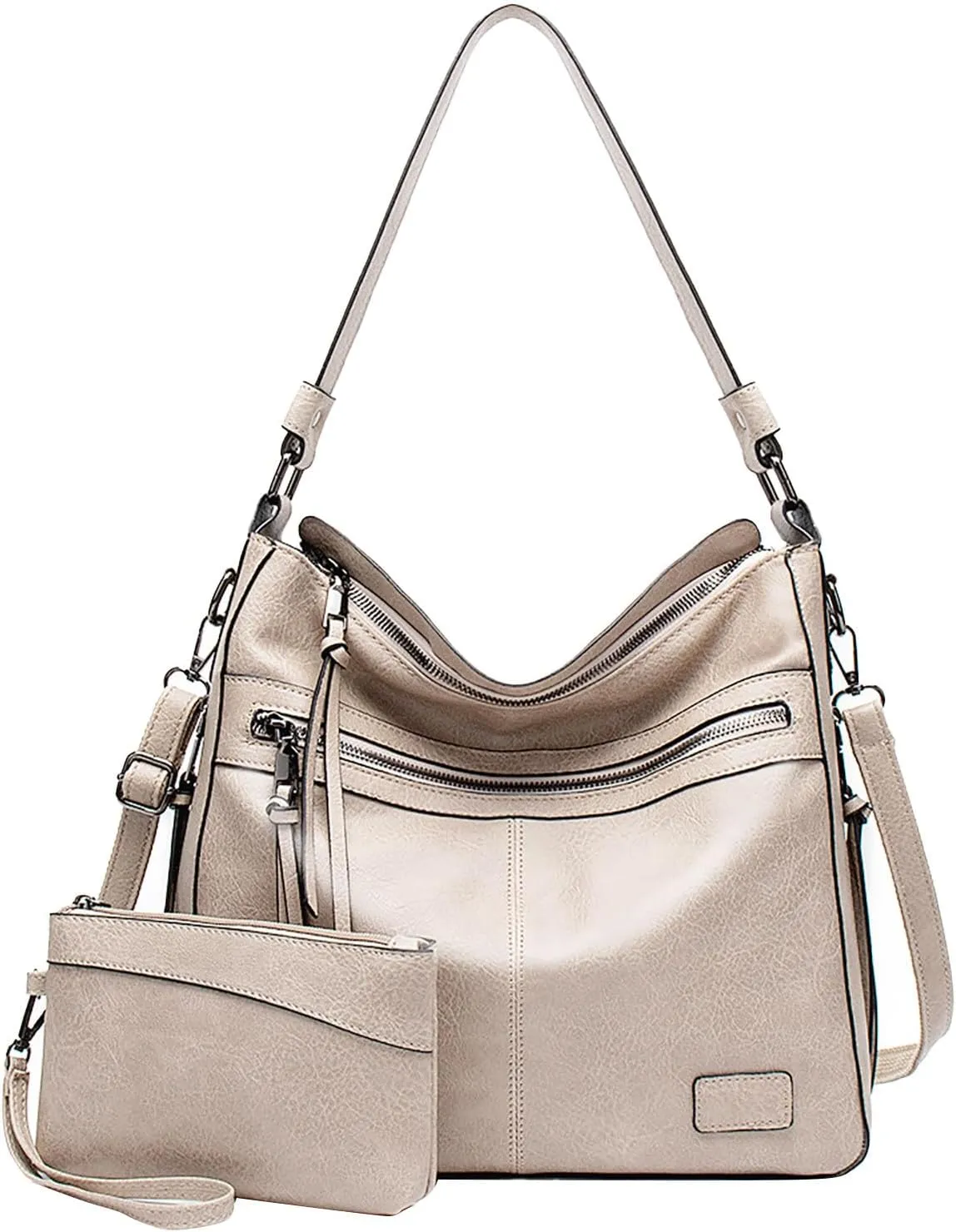 Ladies Soft Pu Leather Shoulder Bags Lightweight Quilted Fabric Handbags for Women Retro Clutch Underarm Purse(Beige)