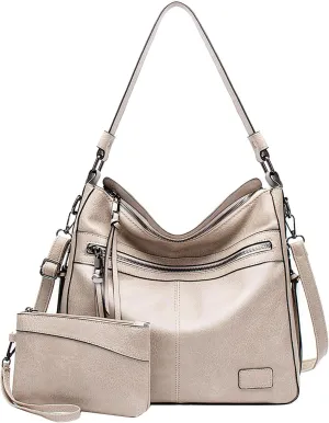 Ladies Soft Pu Leather Shoulder Bags Lightweight Quilted Fabric Handbags for Women Retro Clutch Underarm Purse(Beige)