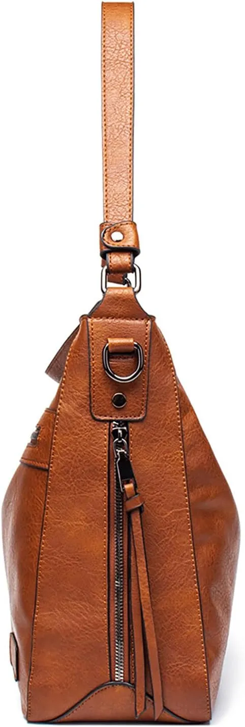 Ladies Soft Pu Leather Shoulder Bags Lightweight Quilted Fabric Handbags for Women Retro Clutch Underarm Purse(Beige)