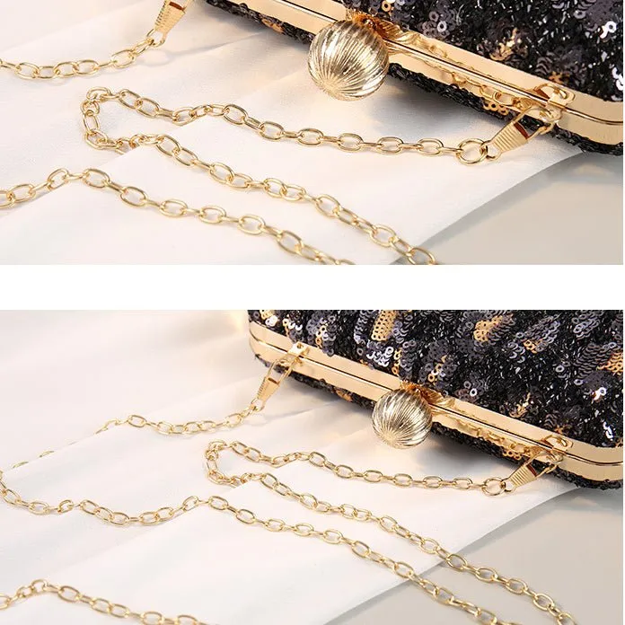 Lady Leopard Sequin Party Clutch Purse