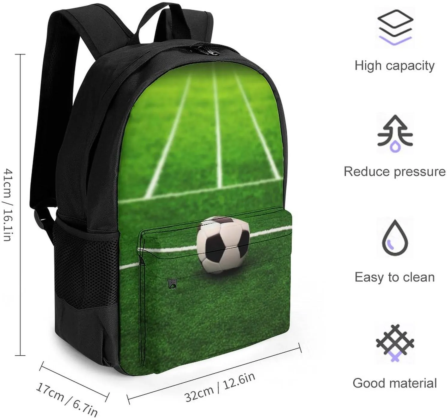 Laptop Backpack for Women Men Daypack Grass Field Soccer Playground Backpacks Computer Bag Travel Laptop Bag Casual Work Bag
