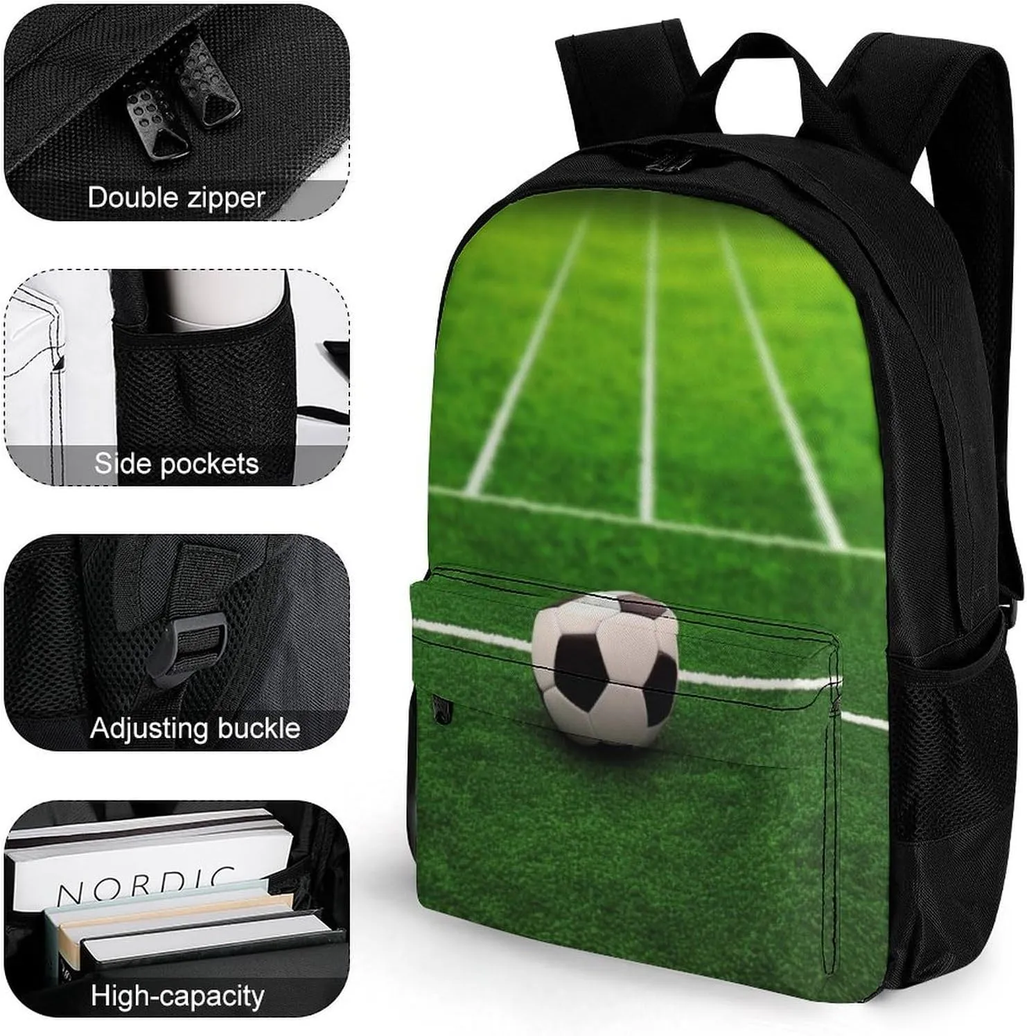Laptop Backpack for Women Men Daypack Grass Field Soccer Playground Backpacks Computer Bag Travel Laptop Bag Casual Work Bag