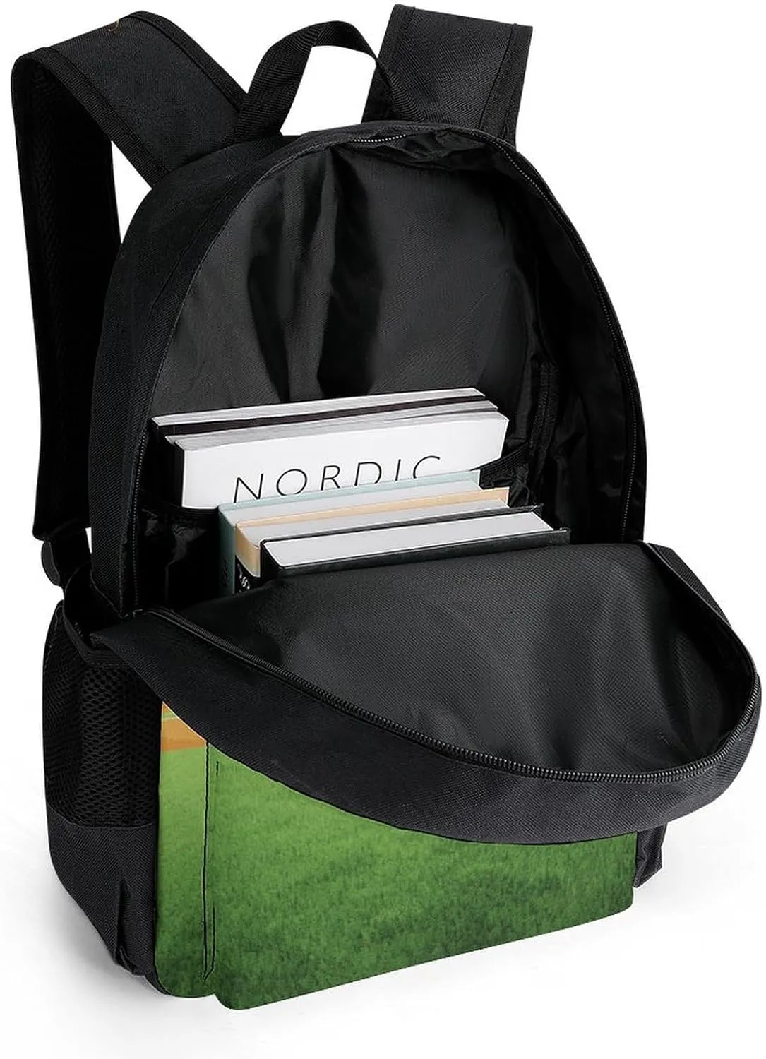 Laptop Backpack for Women Men Daypack Green Baseball Field Backdrop Backpacks Computer Bag Travel Laptop Bag Casual Work Bag
