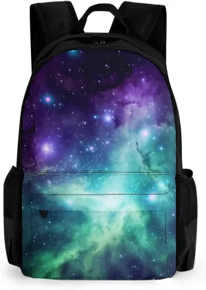 Laptop Backpack for Women Men Daypack Green Blue Purple Galaxy Backpacks Computer Bag Travel Laptop Bag Casual Work Bag