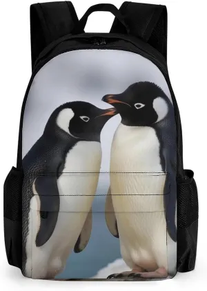 Laptop Backpack for Women Men Daypack I Love Penguins Backpacks Computer Bag Travel Laptop Bag Casual Work Bag